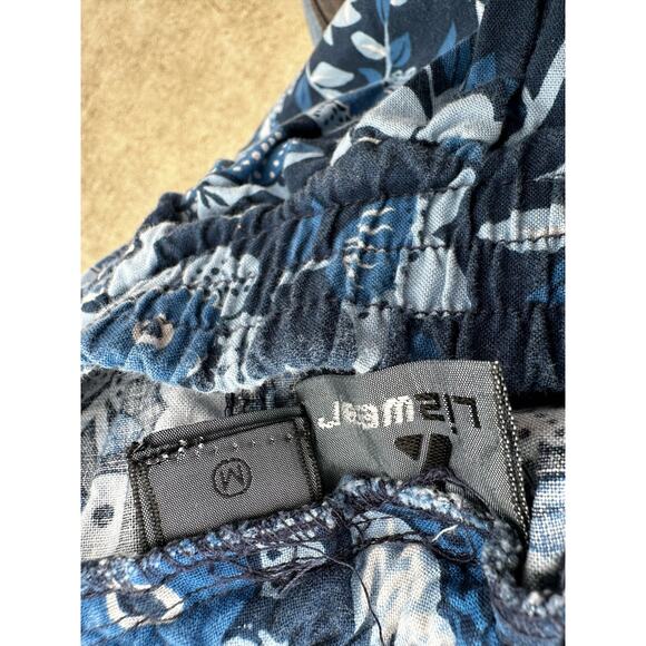 Liz Wear Vintage 80s Blue Floral Skirt Medium - Picture 9 of 9